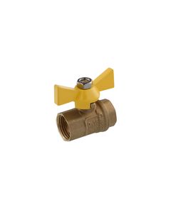 Кран шаровой STA 1/2 ВВ PN30 с желтой бабочкой, латунный, фото  | SNABZHENIE.com.ua