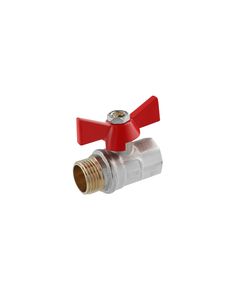 Кран шаровий STA 1/2 ВН PN30 з бабочкою, нікельований, фото  | SNABZHENIE.com.ua