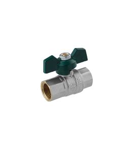 Шаровой кран STA LB 1/2 ВВ PN40 с зеленой бабочкой, никелированный, фото  | SNABZHENIE.com.ua