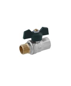 Кран шаровой STA LB 1/2 ВН PN40 с зеленой бабочкой, никелированный, фото  | SNABZHENIE.com.ua