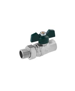 Кран-американка STA LB 1/2 ВН PN40 с зеленой бабочкой никелированный, фото  | SNABZHENIE.com.ua