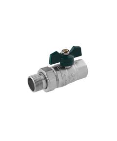 Кран-американка STA LB 3/4 ВН PN40 с зеленой бабочкой, никелированный, фото  | SNABZHENIE.com.ua