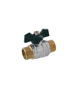 Кран шаровий STA LB 3/4 НН PN40 з зеленою бабочкою, нікельований, фото  | SNABZHENIE.com.ua