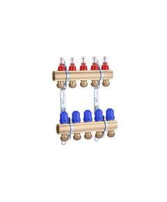 Коллектор STA на 5 выходов 1x3/4 с евроконусами, латунный, фото  | SNABZHENIE.com.ua
