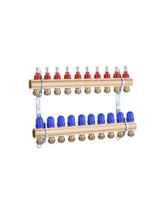 Коллектор STA на 10 выходов 1x3/4 с евроконусами, латунный, фото  | SNABZHENIE.com.ua