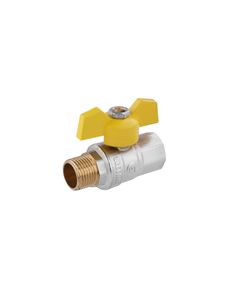 Кран шаровой STA LB 1/2 ВН PN40 с желтой бабочкой, никелированный, фото  | SNABZHENIE.com.ua