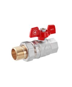 Кран американка шаровой WaGa 3/4 PN40 с бабочкой, никелевый, фото  | SNABZHENIE.com.ua