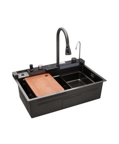 Кухонна мийка Kroner KRP Schwarze SET7546ARTHM PVD (3.0/0.8 мм), фото  | SNABZHENIE.com.ua