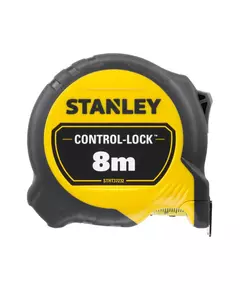 Рулетка измерительная CONTROL-LOCK длиной 8 м, шириной 25 мм, в прорезиненном корпусес, двухсторонней шкалой STANLEY STHT37232-0, фото  | SNABZHENIE.com.ua