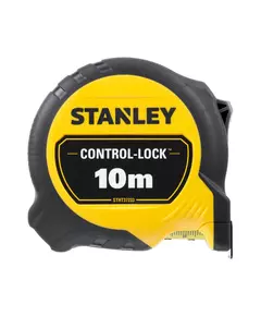 Рулетка измерительная CONTROL-LOCK длиной 10 м, шириной 25 мм, в прорезиненном корпусес, двухсторонней шкалой STANLEY STHT37233-0, фото  | SNABZHENIE.com.ua