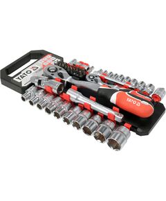 Набор торцевых головок и бит YATO 51 шт, 1/4 и 1/2, 2 трещотки YT-38680, фото  | SNABZHENIE.com.ua