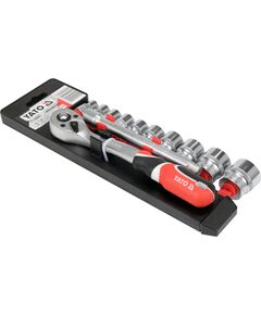 Набор торцевых головок YATO 3/8 с трещоткой, 12 шт, фото  | SNABZHENIE.com.ua