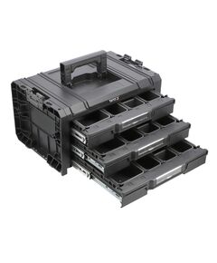 Модульний ящик Т3 YATO пластиковий з 3 комірковими шухлядами, 450x320x240 мм, фото  | SNABZHENIE.com.ua