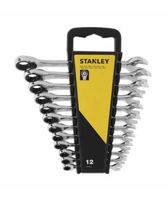 Комбіновані ключі з тріщаткою STANLEY M8-M19, хром-ванадієві, 12 шт., фото  | SNABZHENIE.com.ua