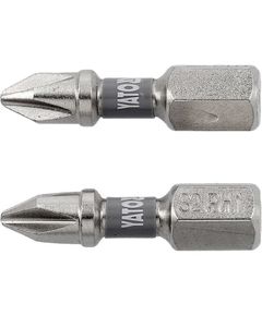 Насадка YATO PH1 25мм, 6-грань 1/4, нікель, 2шт. YT-78000, фото  | SNABZHENIE.com.ua