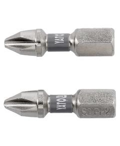 Насадка отверточная YATO PH2 25мм, 6-гран 1/4, никель, 2шт. YT-78001, фото  | SNABZHENIE.com.ua
