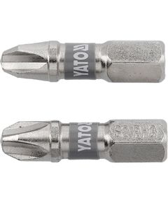 Насадка викруткова YATO PH3 25мм, 6-гран 1/4, никель, 2 шт., фото  | SNABZHENIE.com.ua
