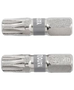 Насадка битовая YATO TORX T40x25 мм, 6-гран 1/4, 2 шт, никель, фото  | SNABZHENIE.com.ua