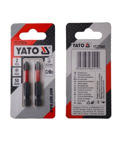 Насадка YATO PZ2 50 мм HEX 1/4, хром-молібден, 2 шт., фото  | SNABZHENIE.com.ua