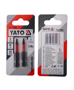 Насадка YATO TORX T8 50 мм HEX 1/4, хром-молібден, 2 шт., фото  | SNABZHENIE.com.ua