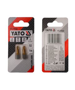 Насадка YATO PZ2 25 мм, HEX 1/4, титанове покриття, 2 шт., фото  | SNABZHENIE.com.ua