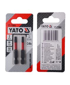 Насадка YATO TORX T25, 50 мм, 1/4", хром-молібден, 2 шт., фото  | SNABZHENIE.com.ua