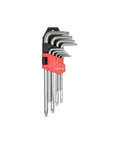 Ключи TORX Г-образные YATO Cr-V Т10-Т50, 9 шт. с отверстием [6/36] YT-0511, фото  | SNABZHENIE.com.ua