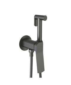 Набір для гігієнічного душа Qtap Slavonice, округлий, Gunmetal Black PVD, фото  | SNABZHENIE.com.ua