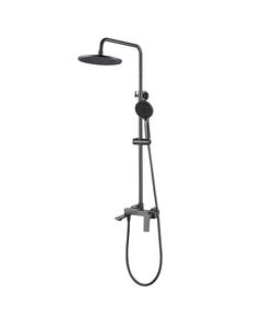 Душевая система Qtap Vlasta New на 3 потребителя, Gunmetal Black PVD, фото  | SNABZHENIE.com.ua