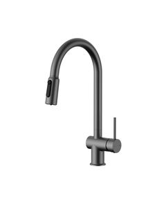 Смеситель Qtap Rozcesti с выдвижным изливом, черный, фото  | SNABZHENIE.com.ua