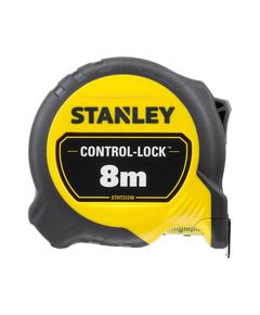 Рулетка CONTROL-LOCK 8 м, 25 мм, прорезинений корпус, двостороння шкала STANLEY, фото  | SNABZHENIE.com.ua