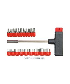 Т-образная отвертка VOREL: с битами и головками. [Набор 20 шт.], фото  | SNABZHENIE.com.ua