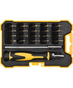 Реверсивная отвертка VOREL с трещоткой и 21 насадкой в футляре, фото  | SNABZHENIE.com.ua