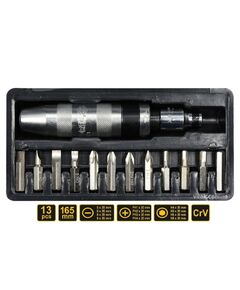 Викрутка ударна VOREL: 12 насадок [кейс]. кпл. 14 од. [20/600], фото  | SNABZHENIE.com.ua