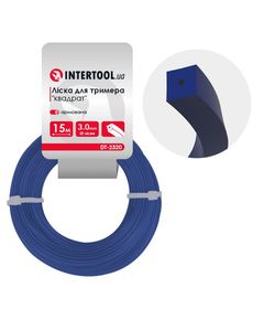 Леска для триммера квадратная 3.0 мм*15 м армированная INTERTOOL DT-2320, фото  | SNABZHENIE.com.ua