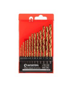Набор сверл по металлу DIN338 HSS 13шт (2-8мм), Ti-покрытие INTERTOOL, фото  | SNABZHENIE.com.ua
