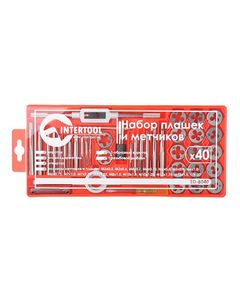 Набір плашок і метчиків M3-M12, 40 шт. INTERTOOL SD-8040, фото  | SNABZHENIE.com.ua