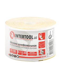 Шлифовальная шкурка K100 на бумажной основе 115 мм, 50 м INTERTOOL, фото  | SNABZHENIE.com.ua