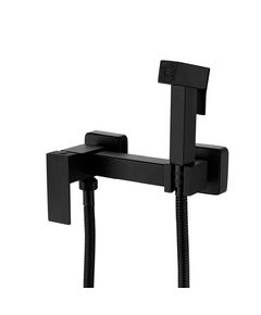 Набір для гігієнічного душу Lidz Kubis 110 Black, прямокутний, фото  | SNABZHENIE.com.ua