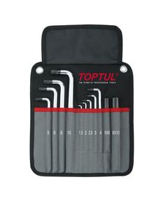 Набор ключей шестигранных с шаром TOPTUL 1,5-10мм 11ед. супердлинных в чехле, фото  | SNABZHENIE.com.ua