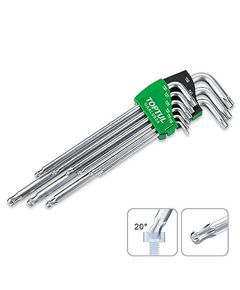 Набір ключів TORX Г-обр. T10-T50 TOPTUL 9 ед. супердовгі з отвором, фото  | SNABZHENIE.com.ua
