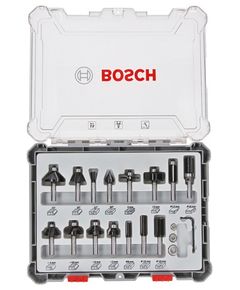 Набор комбинированных фрез, хвостовик 6 мм, 15 шт. BOSCH 2607017471, фото  | SNABZHENIE.com.ua