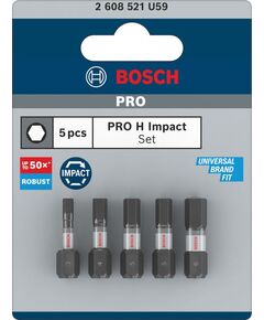 Насадка PRO Hex Impact H3, H4, H5 (x2), H6, 25 мм, 5 шт. BOSCH, фото  | SNABZHENIE.com.ua