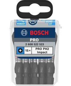 Насадка BOSCH PRO Phillips Impact PH2, 55 мм, 15 шт., фото  | SNABZHENIE.com.ua