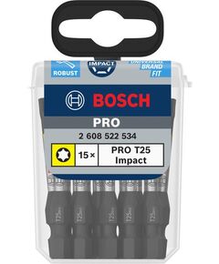 Насадка PRO Torx Impact T25 (55 мм) 15 шт. BOSCH, фото  | SNABZHENIE.com.ua