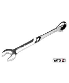 Ключ рижково-накидной, кручёный 90° с трещоткой YATO : М= 19 x 239 мм, HRC 40-45, Cr-V(DW), фото  | SNABZHENIE.com.ua