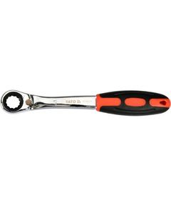 Ключ накидний вигнутий з тріщаткою YATO: М12, HRC 42-48, Cr-V, з прогумованою ергономічною ручкою, фото  | SNABZHENIE.com.ua