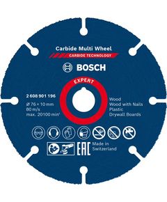 Отрезной круг BOSCH EXPERT Carbide Multi Wheel, 76 мм, 10 мм, фото  | SNABZHENIE.com.ua