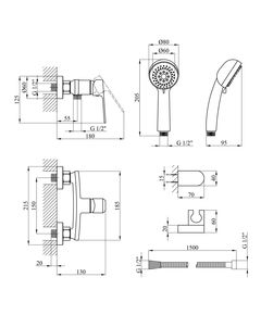 Смеситель для душа Kroner KRP Dorn C050, фото  | SNABZHENIE.com.ua