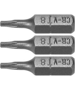 Насадка STHOR TORX T8 25 мм, HEX 1/4, Cr-V, 3 шт, фото  | SNABZHENIE.com.ua